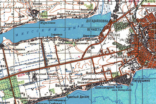 Уменьшенный фрагмент представленной топографической карты L-37-09 - Trasa.ru