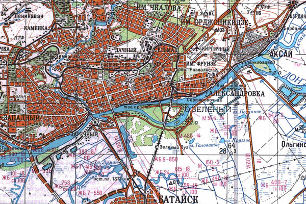 Уменьшенный фрагмент представленной топографической карты L-37-10 - Trasa.ru