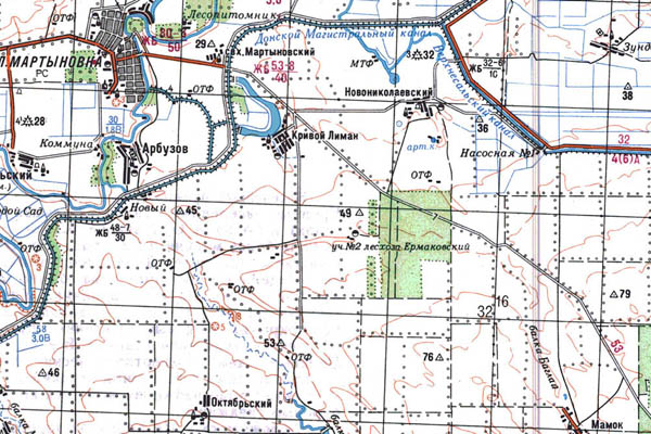Уменьшенный фрагмент представленной топографической карты L-37-12 - Trasa.ru