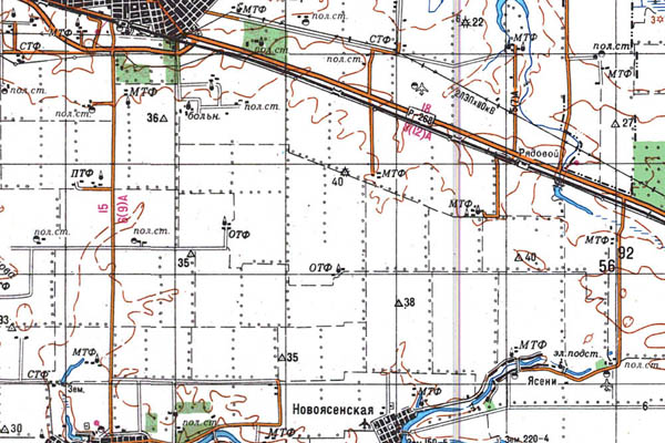 Уменьшенный фрагмент представленной топографической карты L-37-15 - Trasa.ru