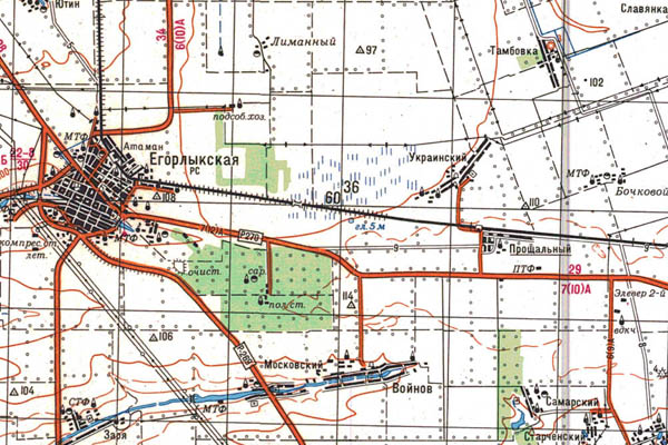 Уменьшенный фрагмент представленной топографической карты L-37-17 - Trasa.ru