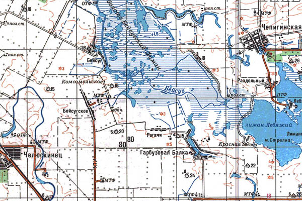 Уменьшенный фрагмент представленной топографической карты L-37-21 - Trasa.ru