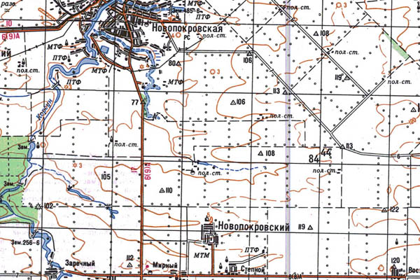 Уменьшенный фрагмент представленной топографической карты L-37-23 - Trasa.ru