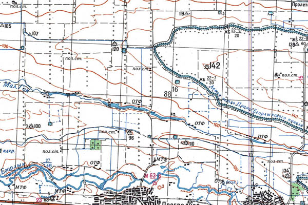 Уменьшенный фрагмент представленной топографической карты L-37-24 - Trasa.ru