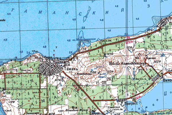 Уменьшенный фрагмент представленной топографической карты L-37-25 - Trasa.ru
