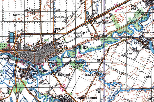 Уменьшенный фрагмент представленной топографической карты L-37-28 - Trasa.ru