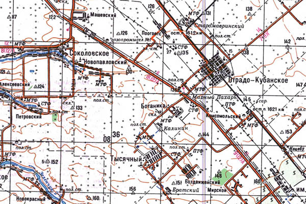 Уменьшенный фрагмент представленной топографической карты L-37-29 - Trasa.ru