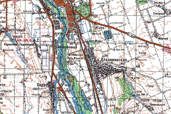 Уменьшенный фрагмент представленной топографической карты L-37-35 - Trasa.ru