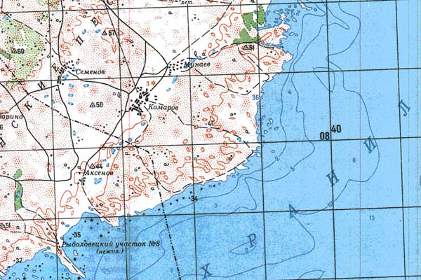 Уменьшенный фрагмент представленной топографической карты L-38-01 - Trasa.ru