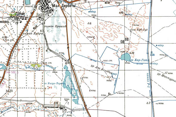 Уменьшенный фрагмент представленной топографической карты L-38-03 - Trasa.ru