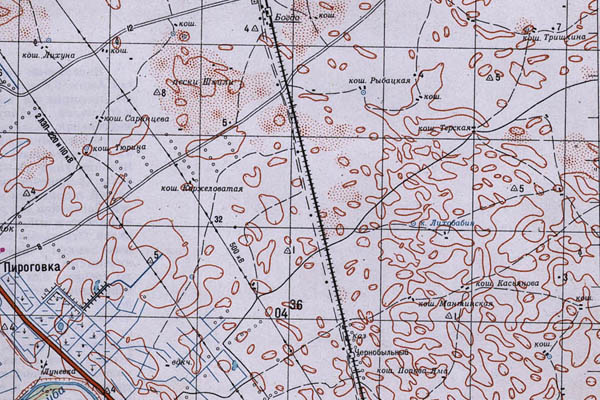 Уменьшенный фрагмент представленной топографической карты L-38-05 - Trasa.ru