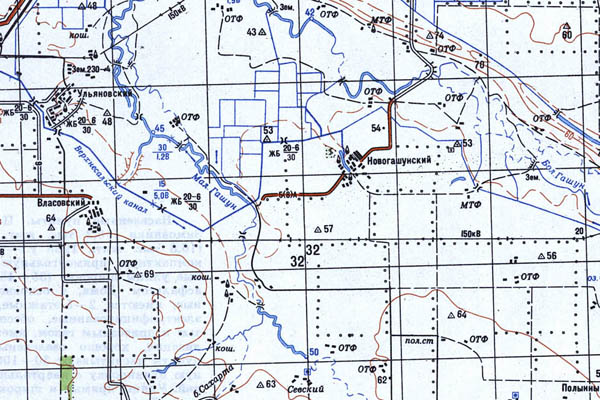 Уменьшенный фрагмент представленной топографической карты L-38-07 - Trasa.ru