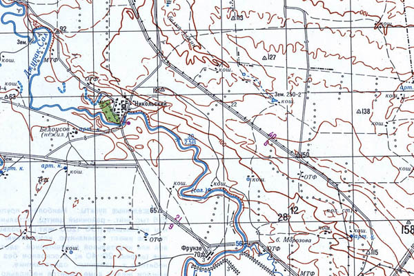 Уменьшенный фрагмент представленной топографической карты L-38-08 - Trasa.ru