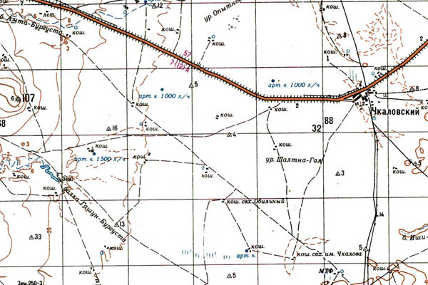 Уменьшенный фрагмент представленной топографической карты L-38-09 - Trasa.ru