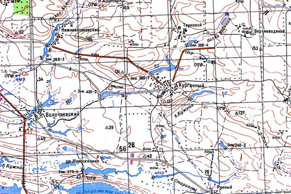 Уменьшенный фрагмент представленной топографической карты L-38-13 - Trasa.ru