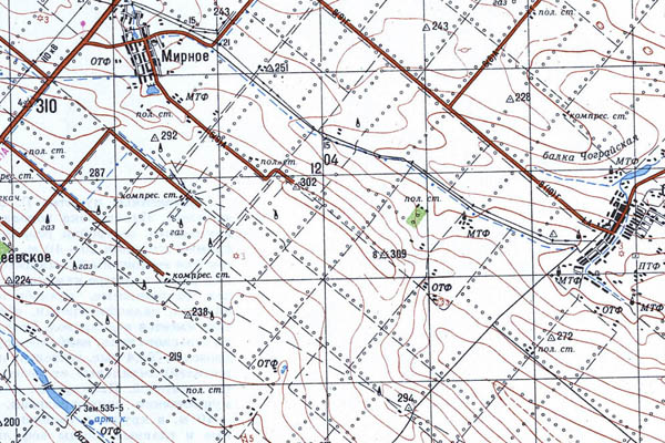 Уменьшенный фрагмент представленной топографической карты L-38-26 - Trasa.ru