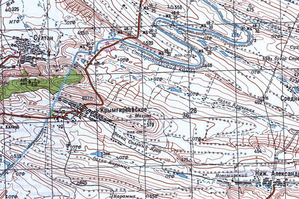 Уменьшенный фрагмент представленной топографической карты L-38-31 - Trasa.ru