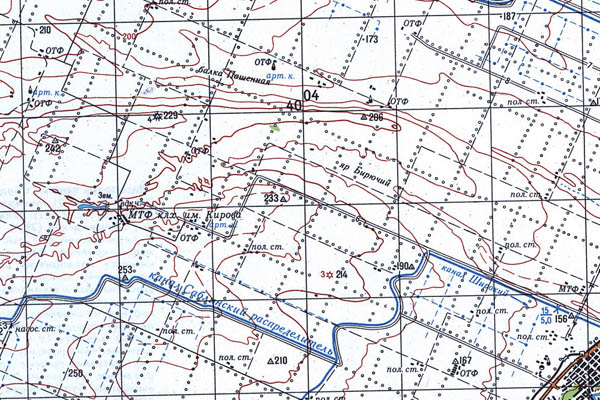 Уменьшенный фрагмент представленной топографической карты L-38-32 - Trasa.ru