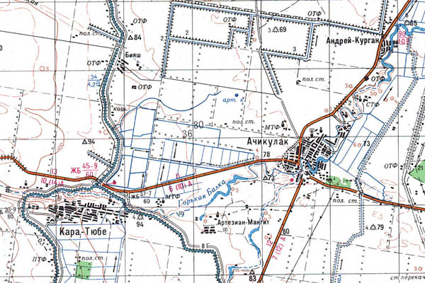 Уменьшенный фрагмент представленной топографической карты L-38-33 - Trasa.ru