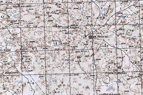 Уменьшенный фрагмент представленной топографической карты L-39-01 - Trasa.ru