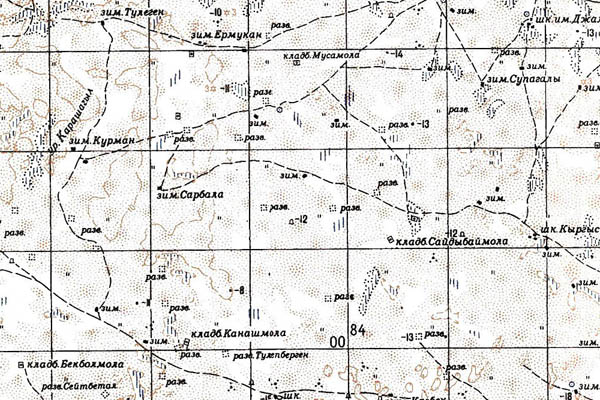 Уменьшенный фрагмент представленной топографической карты L-39-03 - Trasa.ru