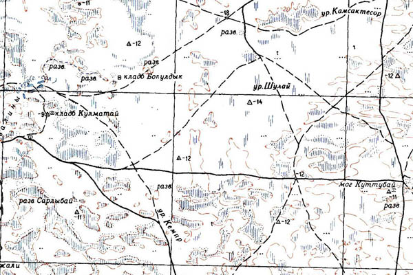 Уменьшенный фрагмент представленной топографической карты L-39-05 - Trasa.ru
