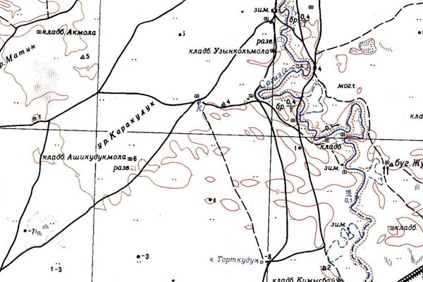 Уменьшенный фрагмент представленной топографической карты L-39-06 - Trasa.ru