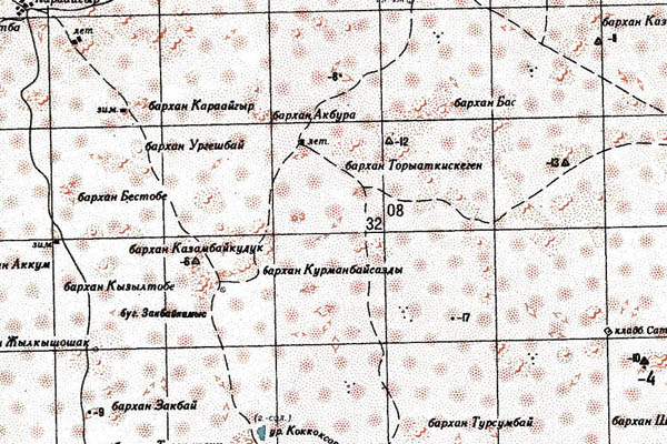 Уменьшенный фрагмент представленной топографической карты L-39-08 - Trasa.ru