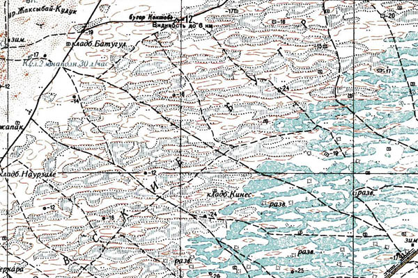 Уменьшенный фрагмент представленной топографической карты L-39-09 - Trasa.ru