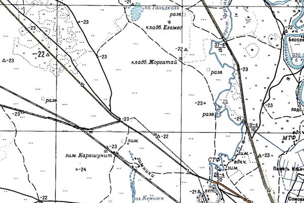 Уменьшенный фрагмент представленной топографической карты L-39-10 - Trasa.ru