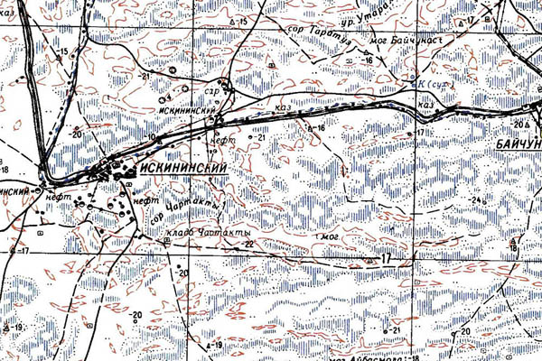 Уменьшенный фрагмент представленной топографической карты L-39-11 - Trasa.ru
