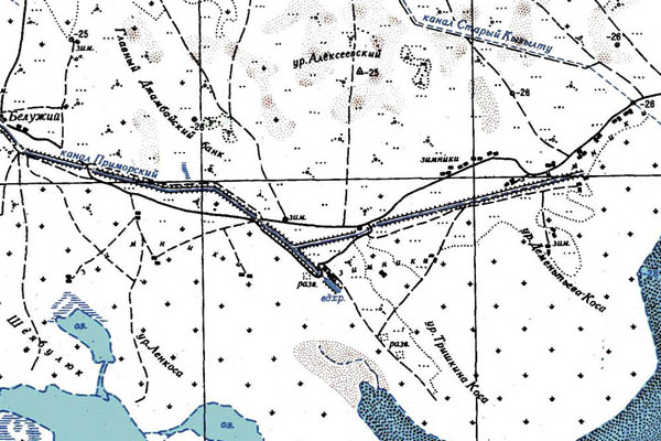 Уменьшенный фрагмент представленной топографической карты L-39-14 - Trasa.ru
