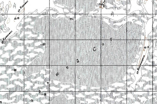 Уменьшенный фрагмент представленной топографической карты L-39-28 - Trasa.ru