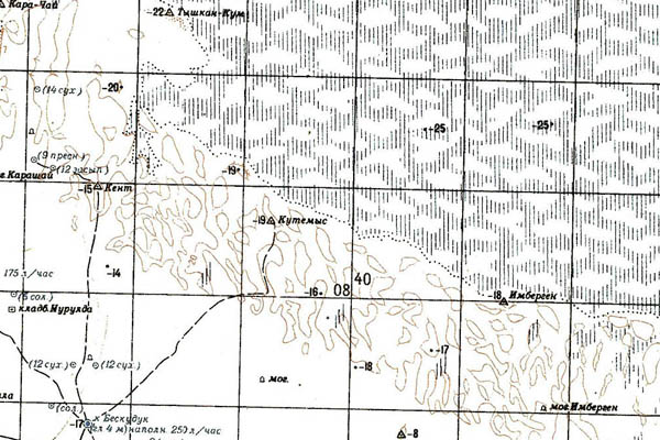 Уменьшенный фрагмент представленной топографической карты L-39-29 - Trasa.ru