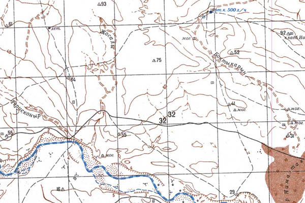 Уменьшенный фрагмент представленной топографической карты L-40-07 - Trasa.ru