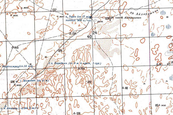 Уменьшенный фрагмент представленной топографической карты L-40-31 - Trasa.ru