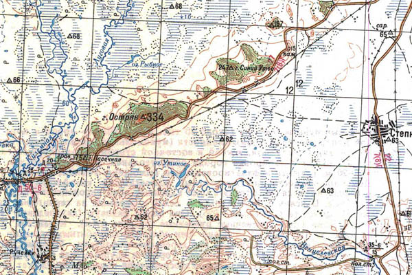 Уменьшенный фрагмент представленной топографической карты L-52-06 - Trasa.ru