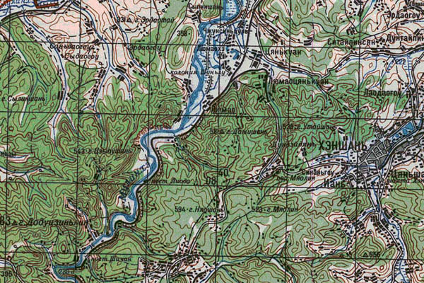Уменьшенный фрагмент представленной топографической карты L-52-29 - Trasa.ru