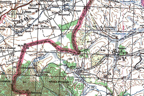 Уменьшенный фрагмент представленной топографической карты L-52-30 - Trasa.ru