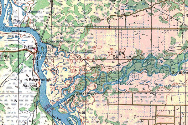 Уменьшенный фрагмент представленной топографической карты L-53-03 - Trasa.ru
