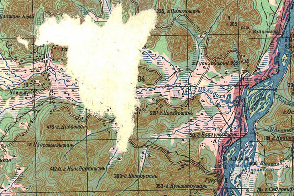 Уменьшенный фрагмент представленной топографической карты L-53-14 - Trasa.ru
