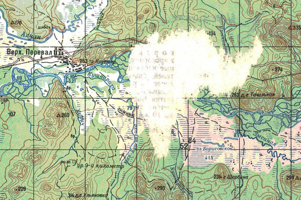 Уменьшенный фрагмент представленной топографической карты L-53-15 - Trasa.ru