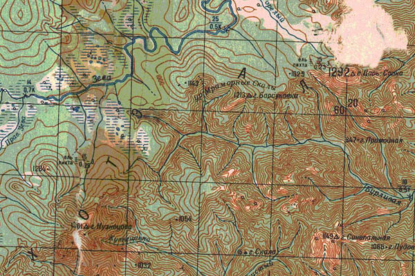 Уменьшенный фрагмент представленной топографической карты L-53-18 - Trasa.ru