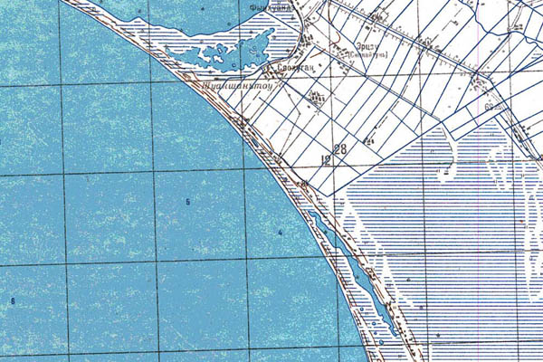 Уменьшенный фрагмент представленной топографической карты L-53-25 - Trasa.ru