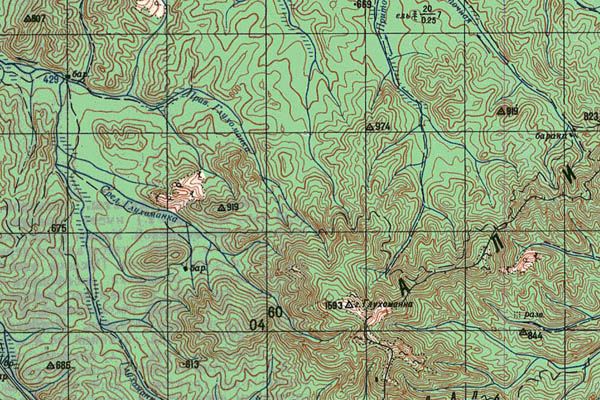 Уменьшенный фрагмент представленной топографической карты L-53-28 - Trasa.ru