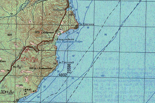Уменьшенный фрагмент представленной топографической карты L-53-35 - Trasa.ru