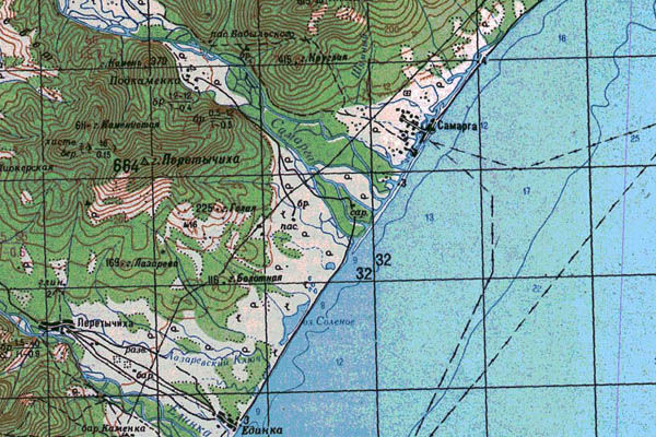 Уменьшенный фрагмент представленной топографической карты L-54-07 - Trasa.ru