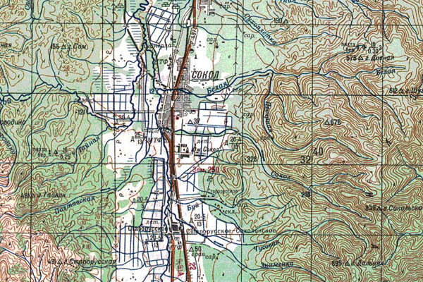 Уменьшенный фрагмент представленной топографической карты L-54-11 - Trasa.ru
