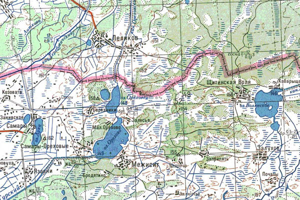 Уменьшенный фрагмент представленной топографической карты M-35-01 - Trasa.ru