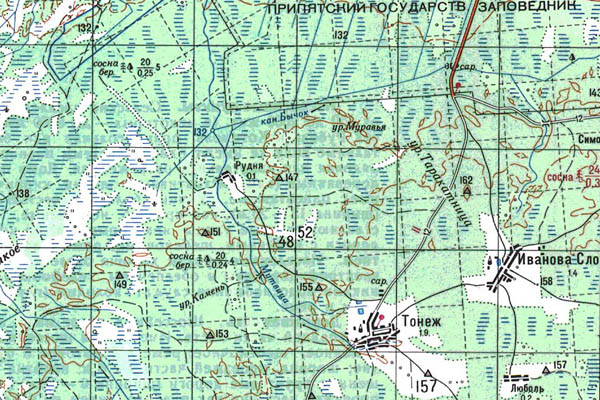 Уменьшенный фрагмент представленной топографической карты M-35-04 - Trasa.ru